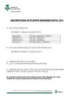 Inscripcions per a les activitats d&acute;estiu