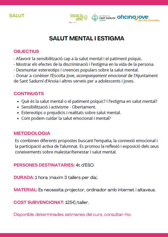 SALUT MENTAL I ESTIGMA