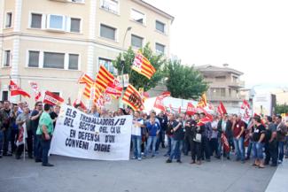 Protesta dels treballadors pel conveni laboral del sector del cava