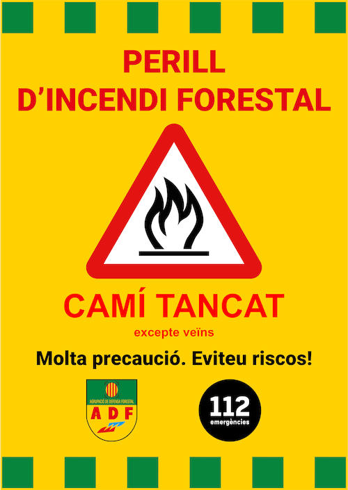 cartell perill incendi forestal onada calor