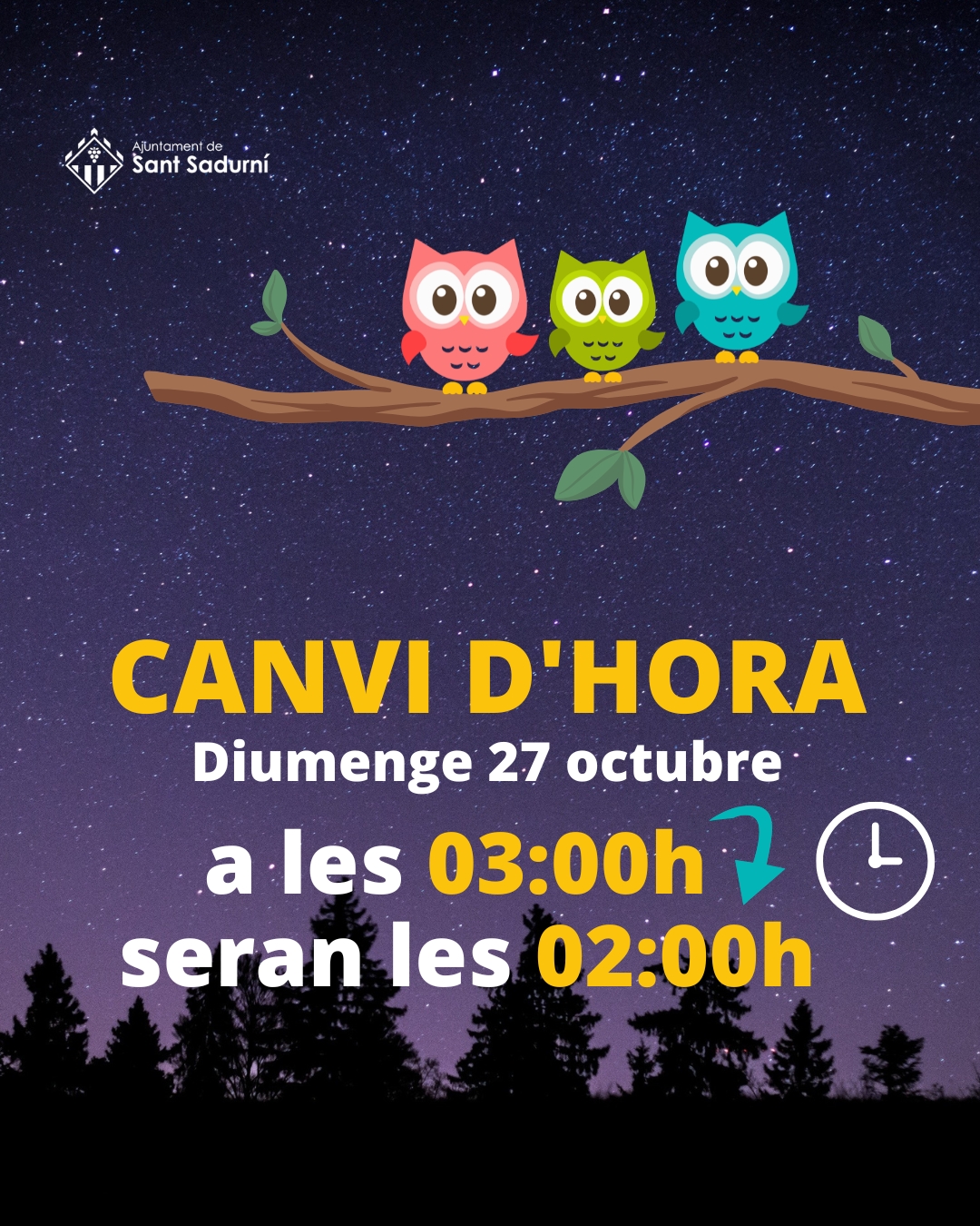 canvi d'hora octubre