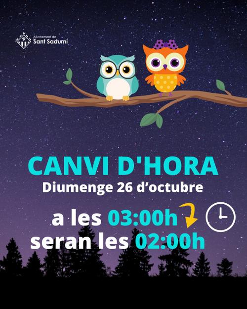 canvi d'hora