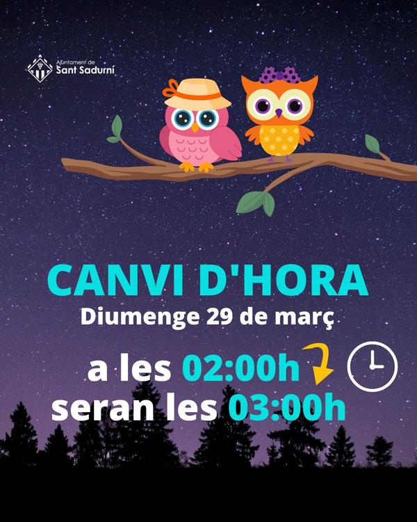 cannvi d'hora mar&ccedil; 2026