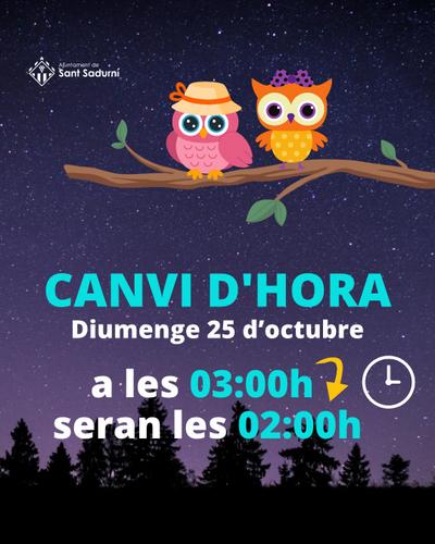 canvi d'hora