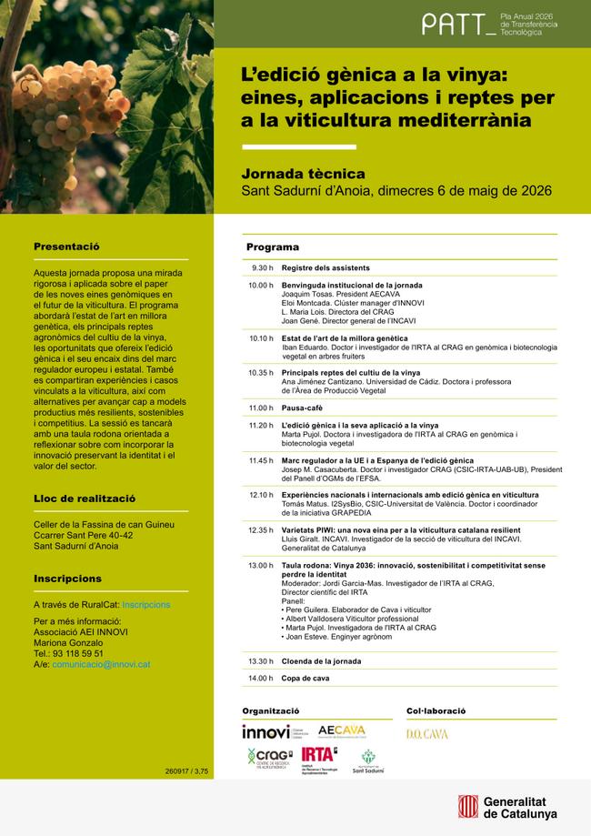 Programa de la jornada t&egrave;cnica