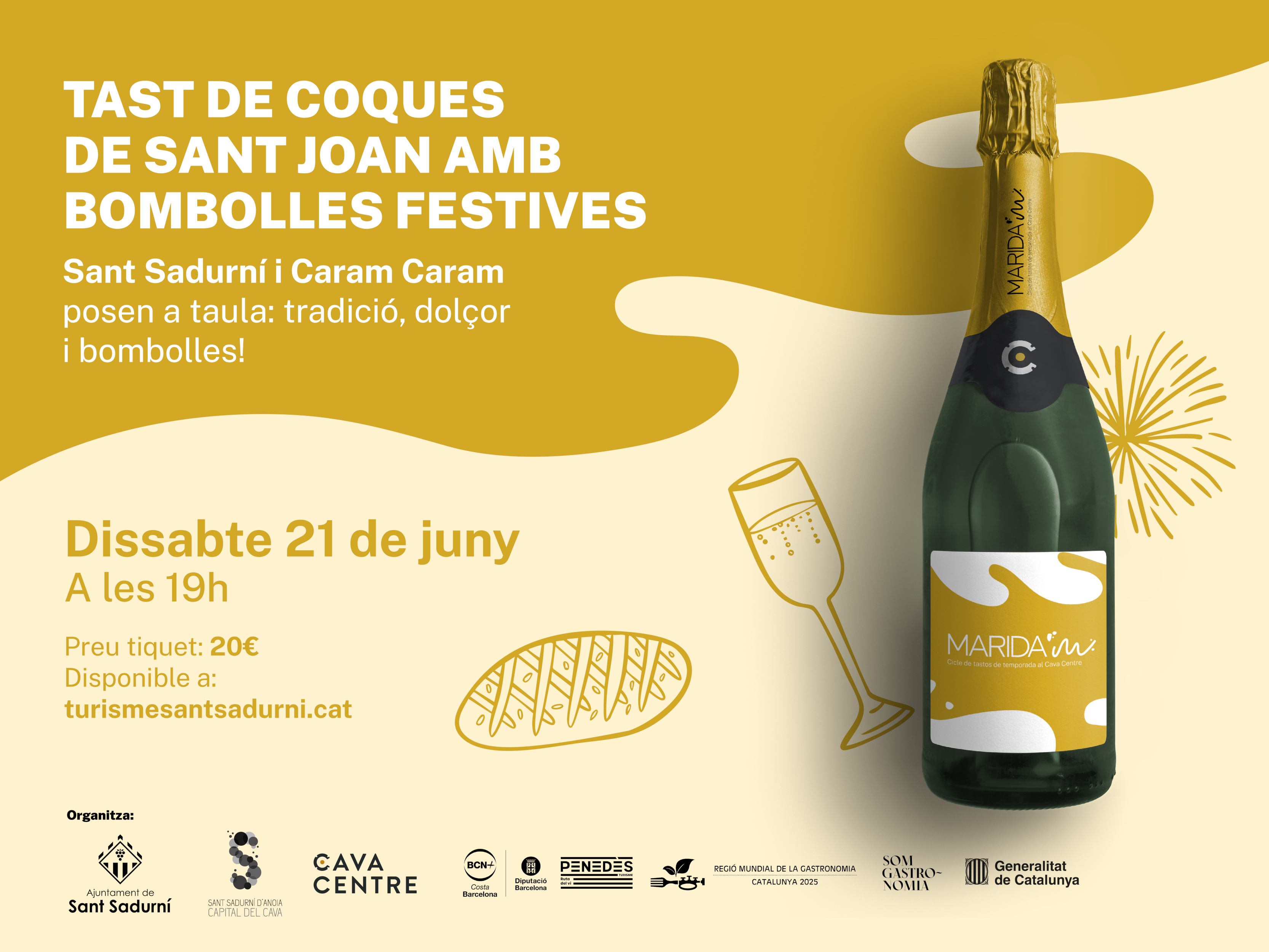 Tast de coques de Sant Joan amb bombolles